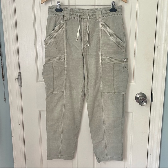 Anthropologie Angela Cropped Cargo Pants Size 27 Moss Cotton and Tencel Utility - Picture 6 of 14